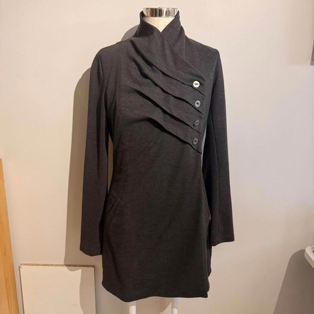 Ronen Chen Jacket Women's 8 Grey Viscose Blend Athleisure Spring Fall